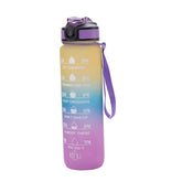 Urbane Home Motivational Water Bottle with Time Marker | Sipper Water Bottle for Kids & Adults with Straw | For Gym, Home, Office & School | Yellow Purple -1 L